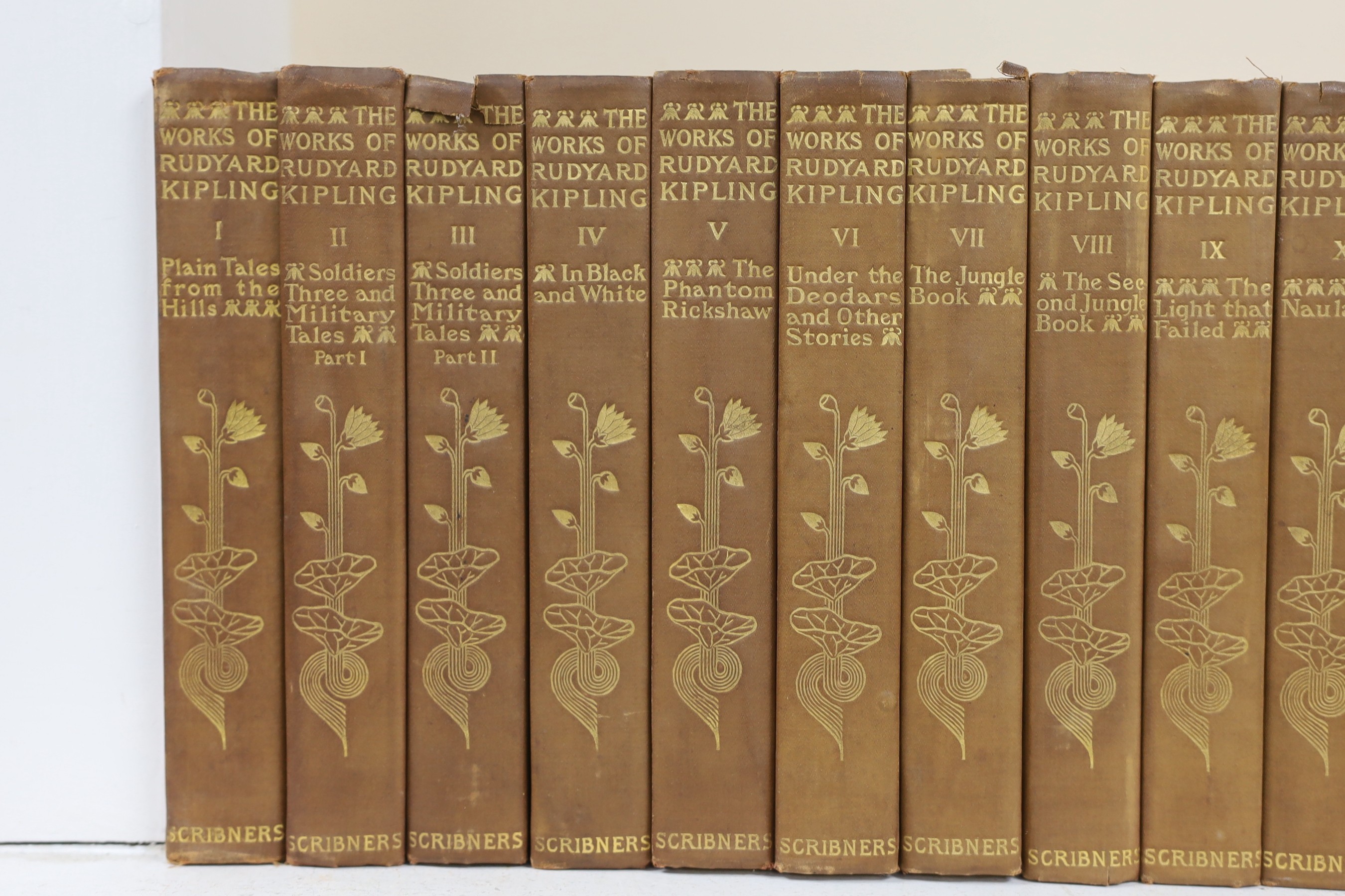 Kipling, Rudyard - The Writings in Prose and Verse, vols 1-24 and 26, 27 (of 36), 8vo, cloth, Charles Scribner’s Sons, New York, 1899-1919 (26)